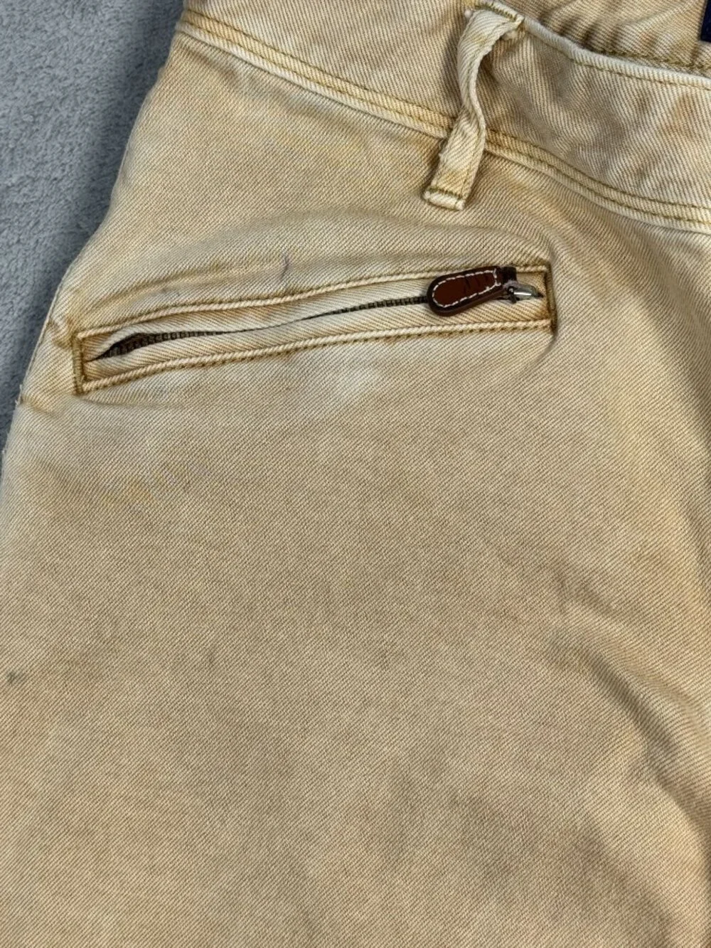 Vtg Ralph Lauren Sport Mid Rise Horse Riding Ankle Pants Womens 28 Tan Preppy